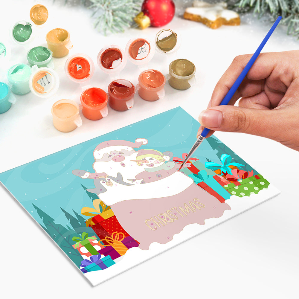 Malen-nach-Zahlen-Weihnachtsset, Jingle Bell Joy-Thema, perfekte Weihnachtsaktivität für kreative Heimdekoration.