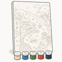 icon paint by numbers kit with canvas and paints