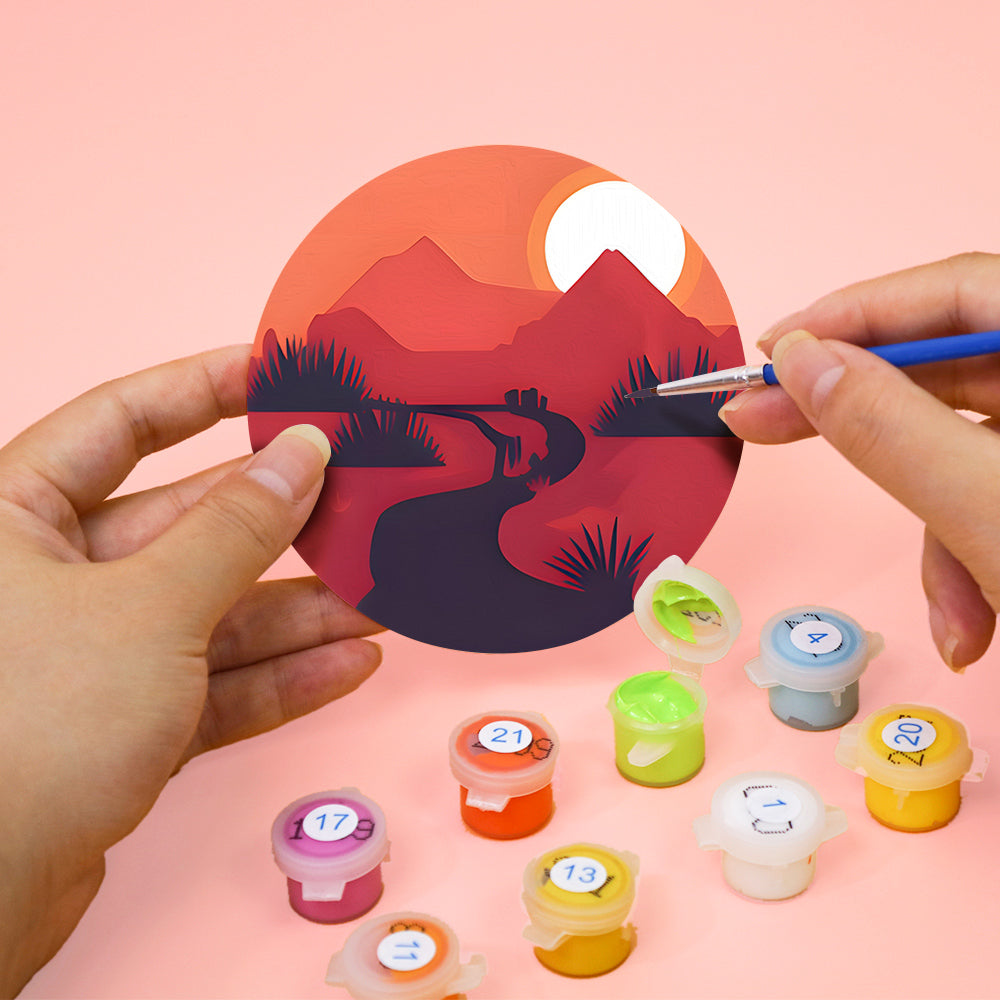 Juego de lienzos de pintura por números para principiantes, kit de obras de arte de paisajes para pintar fácilmente.