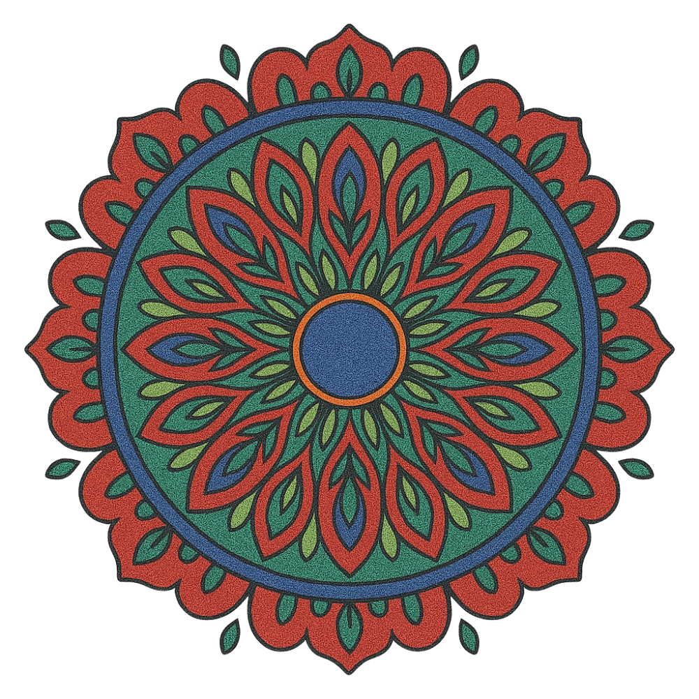 Bright and calming mandala design ready for painting