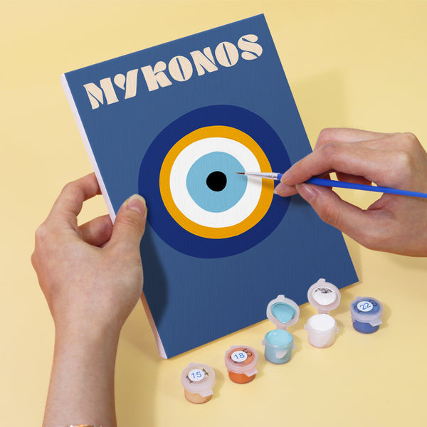 Mini Escapes paint by numbers kit with colorful abstract design