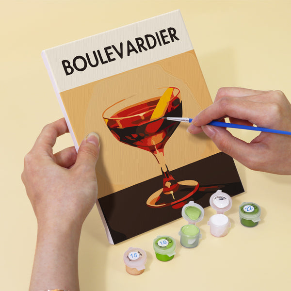 Boulevardier paint by number cocktail 