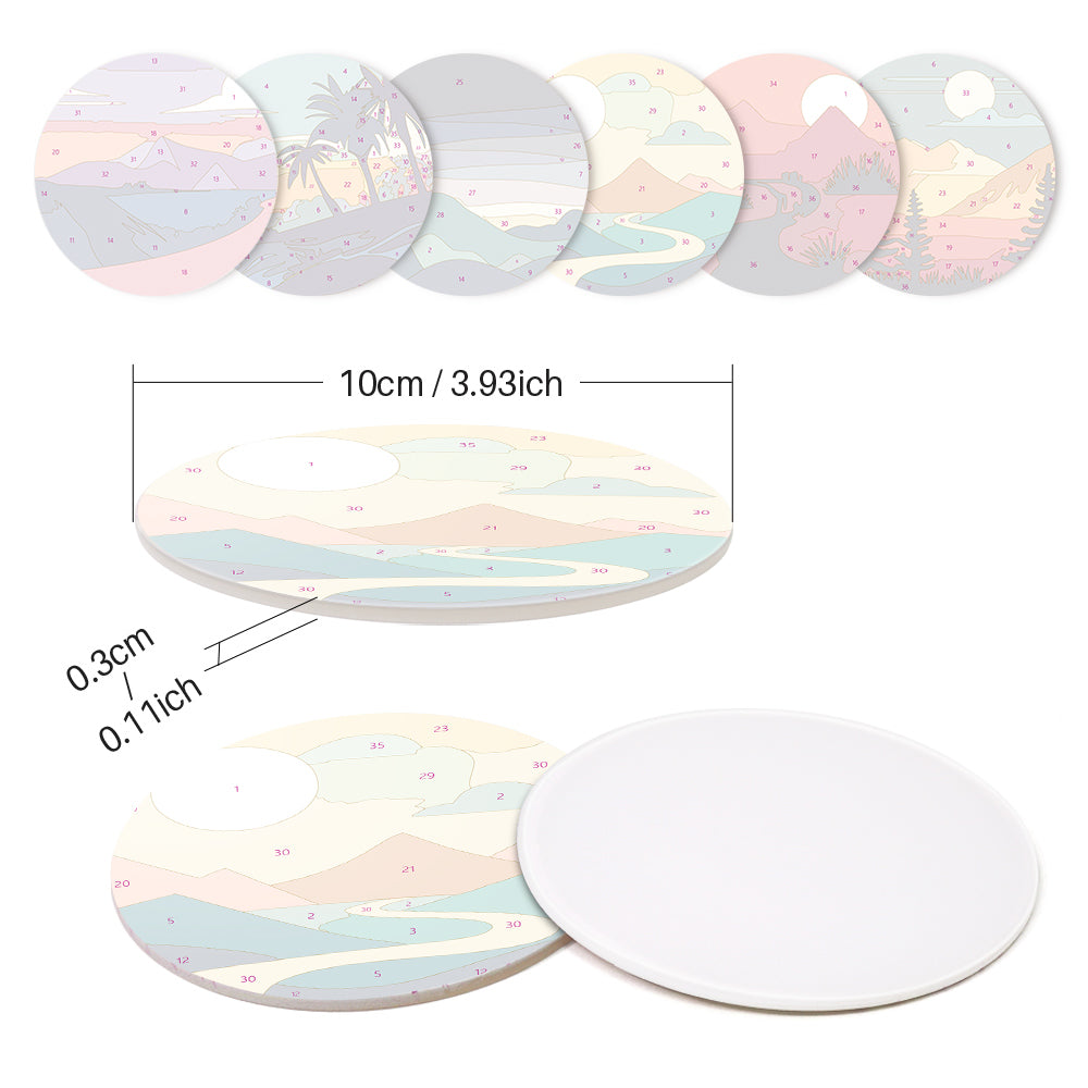 Dreamy landscapes numbered painting kit, perfect art project for relaxation and décor.