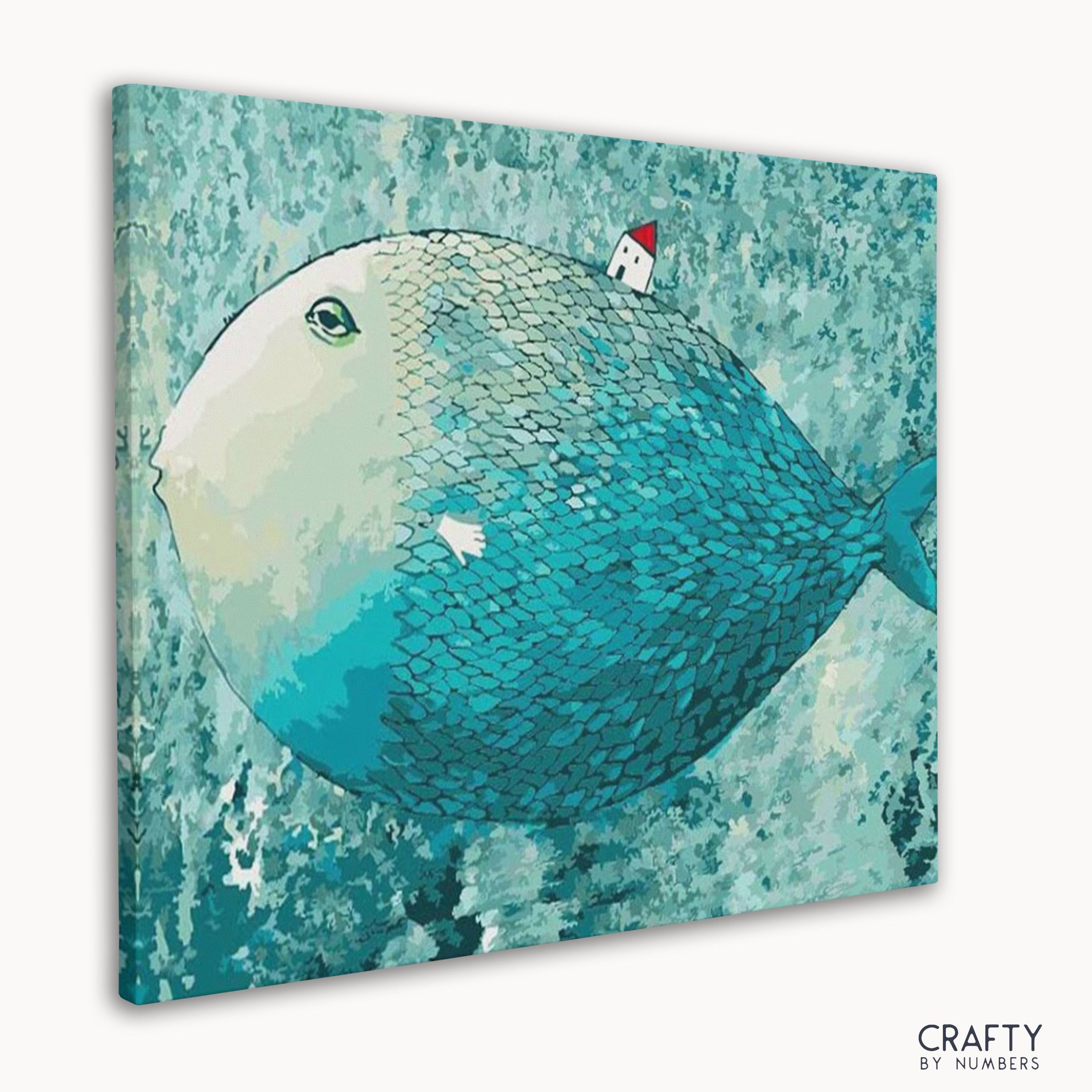 Beautiful Big Fish paint by number with elements of famous landscape paintings and famous artists paintings style