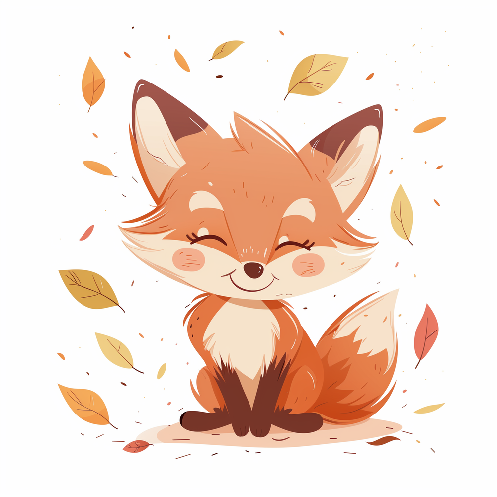 A paint by numbers kit featuring a smiling fox with autumn leaves around it.