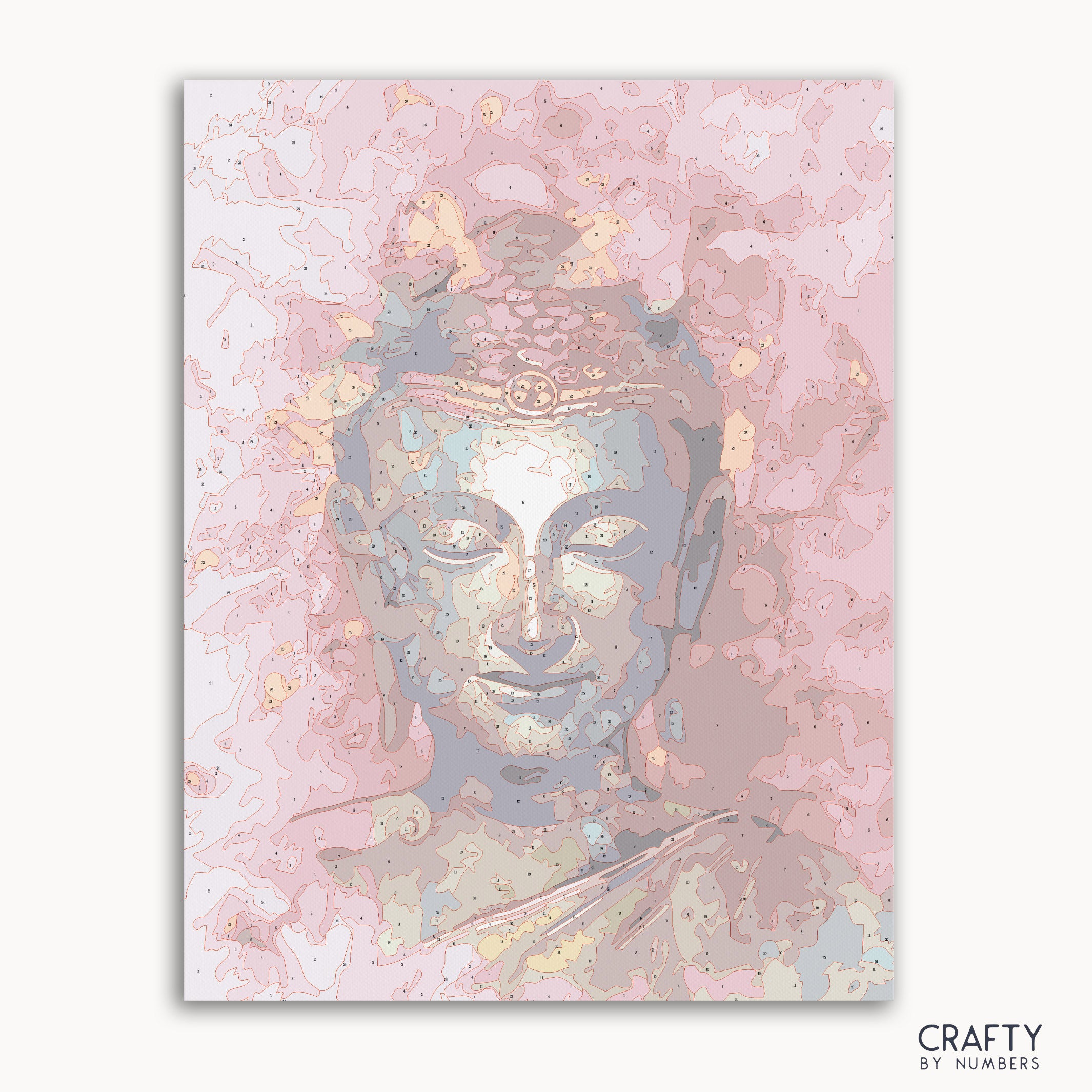 Zen paint by number detailed floral design inspired by famous paintings with beautiful famous flower paintings style.