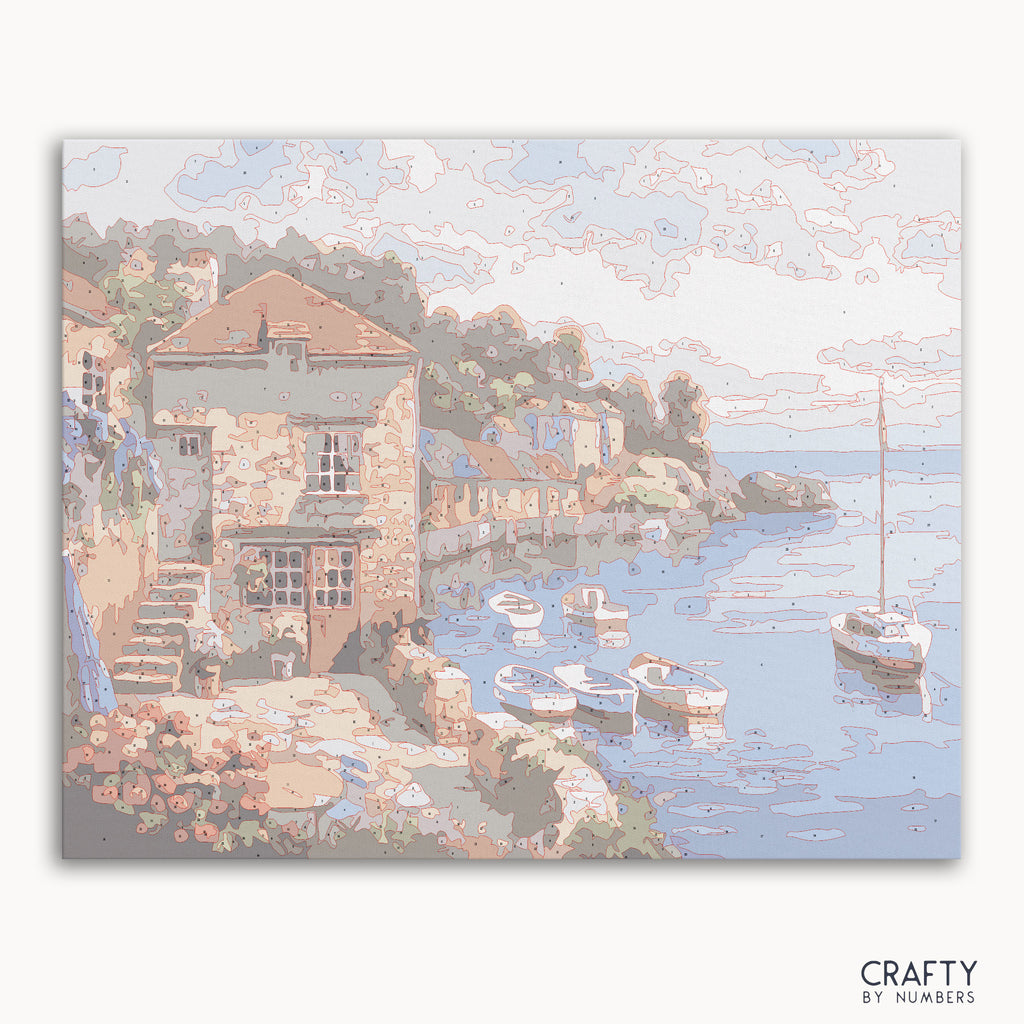 Harbor Heaven paint by numbers coastal scene