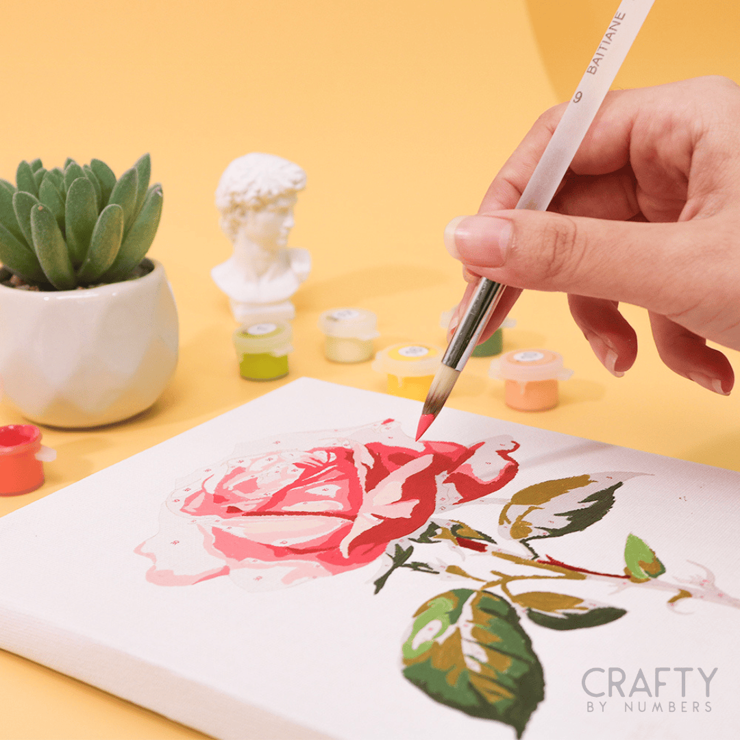 Paint by numbers brushes for fine details and delicate painting techniques in acrylic art.