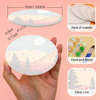 Set of 6 landscapes paint by numbers, beautiful DIY wall art for creative home projects.