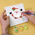 Festive holiday paint by numbers kit featuring snowman scene