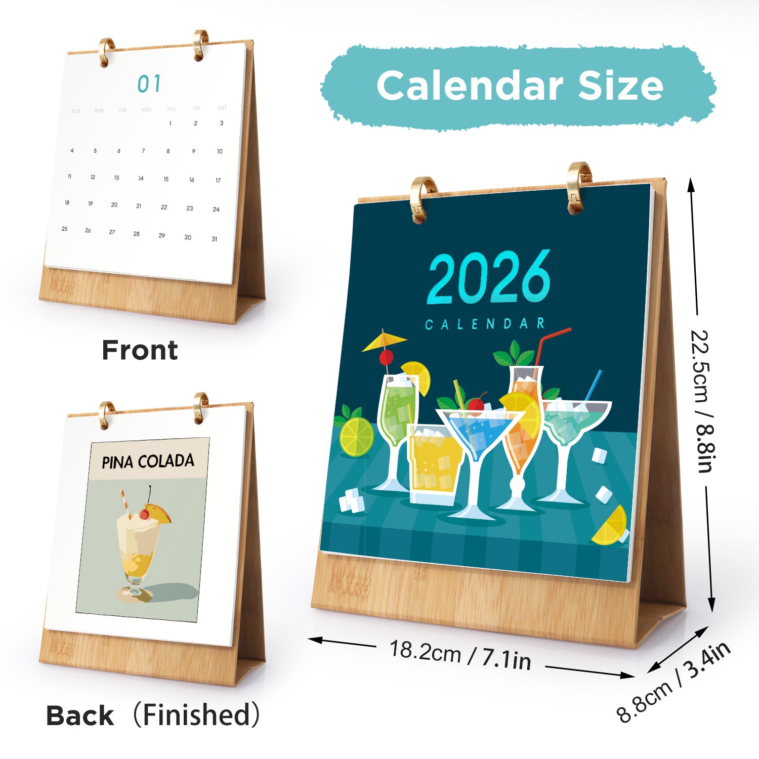 Home decor painting with cocktail calendar theme, perfect for adults.