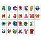Colorful alphabet letters on a white background