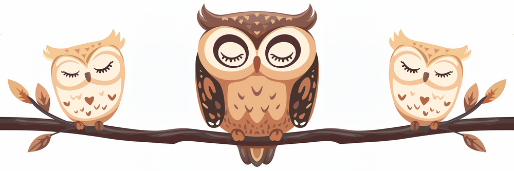 Dreamy trio of owls paint by numbers kit with vibrant colors for DIY art and creative craft lovers.