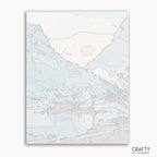 Mountain Oasis paint by numbers kit with colorful desert sunset scene