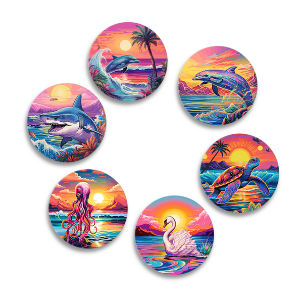 DIY Ocean Glow paint by numbers kit for adults, relaxing coastal art set of 6.