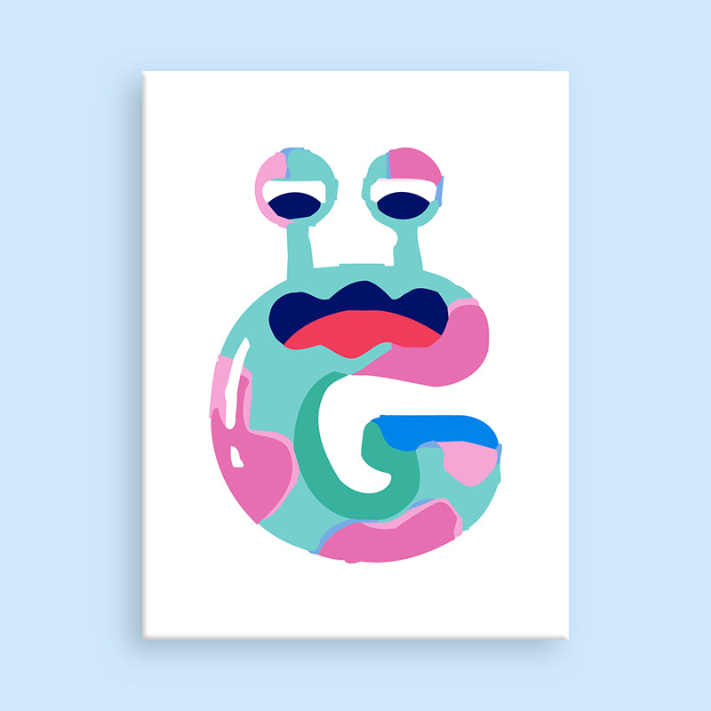 Dessin abstrait coloré sur fond bleu clair