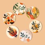 Single Earthy Elegance Coaster replicating famous picasso paintings signature brushstrokes and creativity.