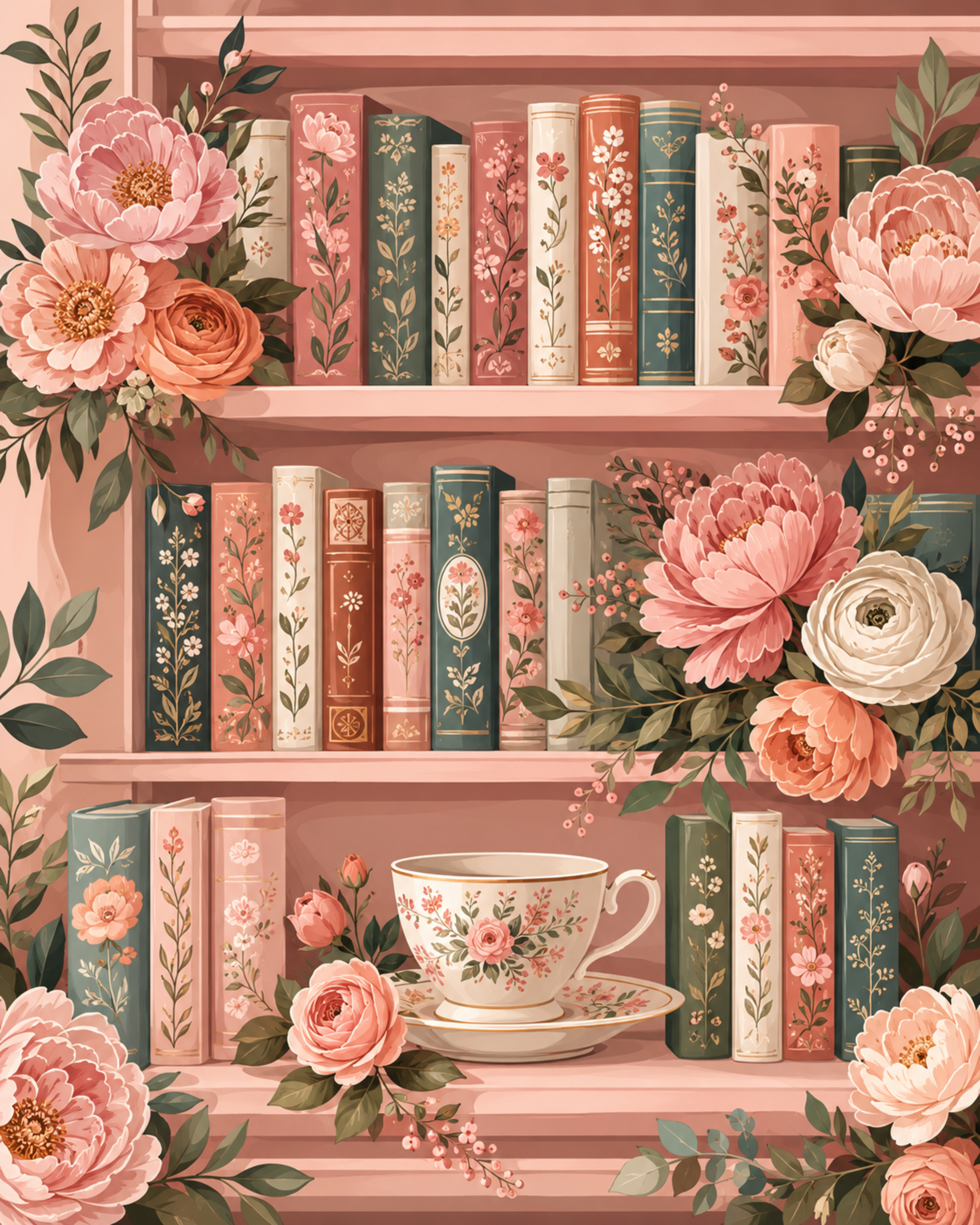 Floral Bookshelf