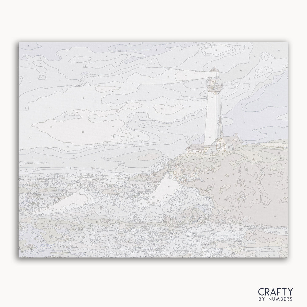 A Light of Hope paint by numbers kit featuring a glowing lantern in a dark forest scene