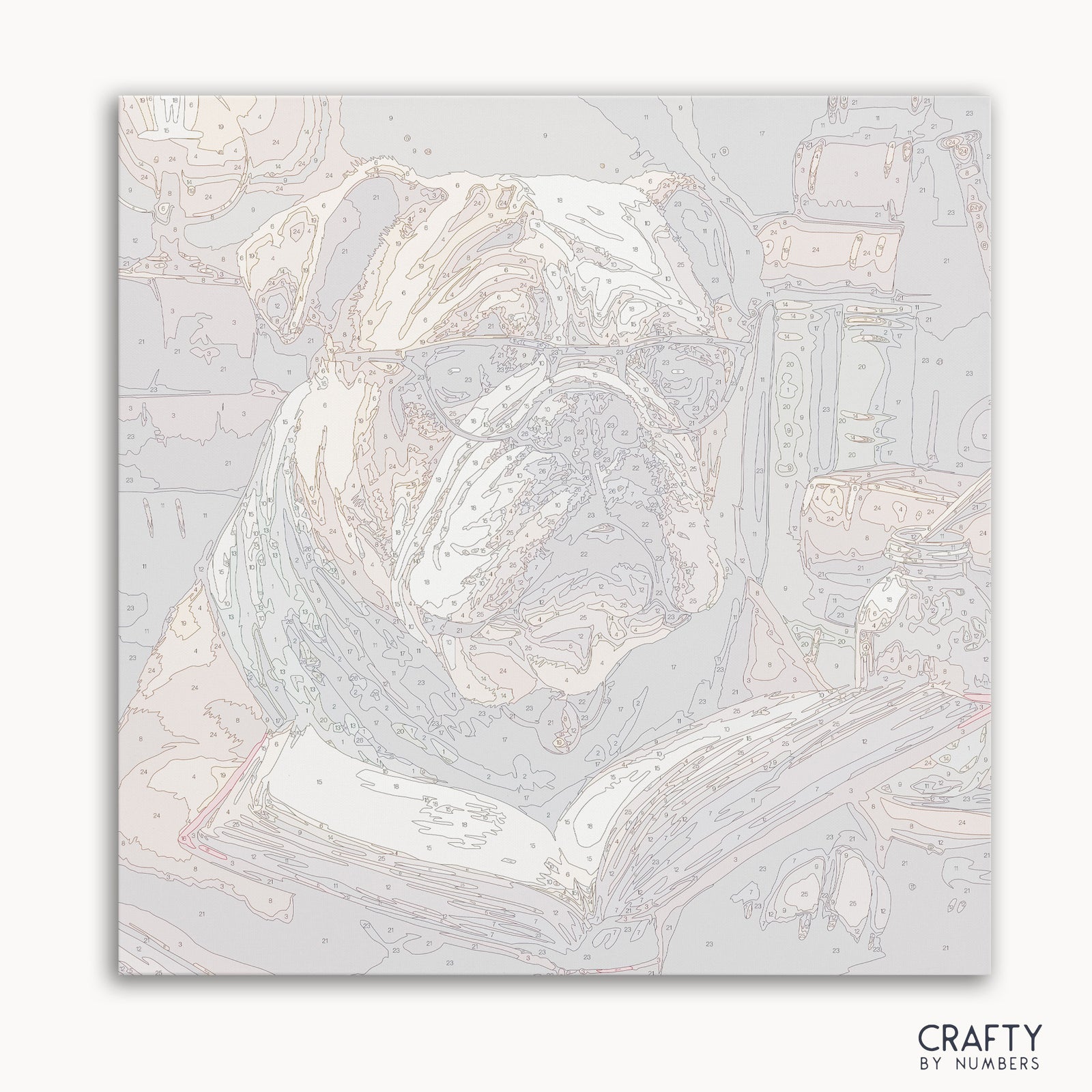 Detailed English Bulldog Reading paint by numbers design