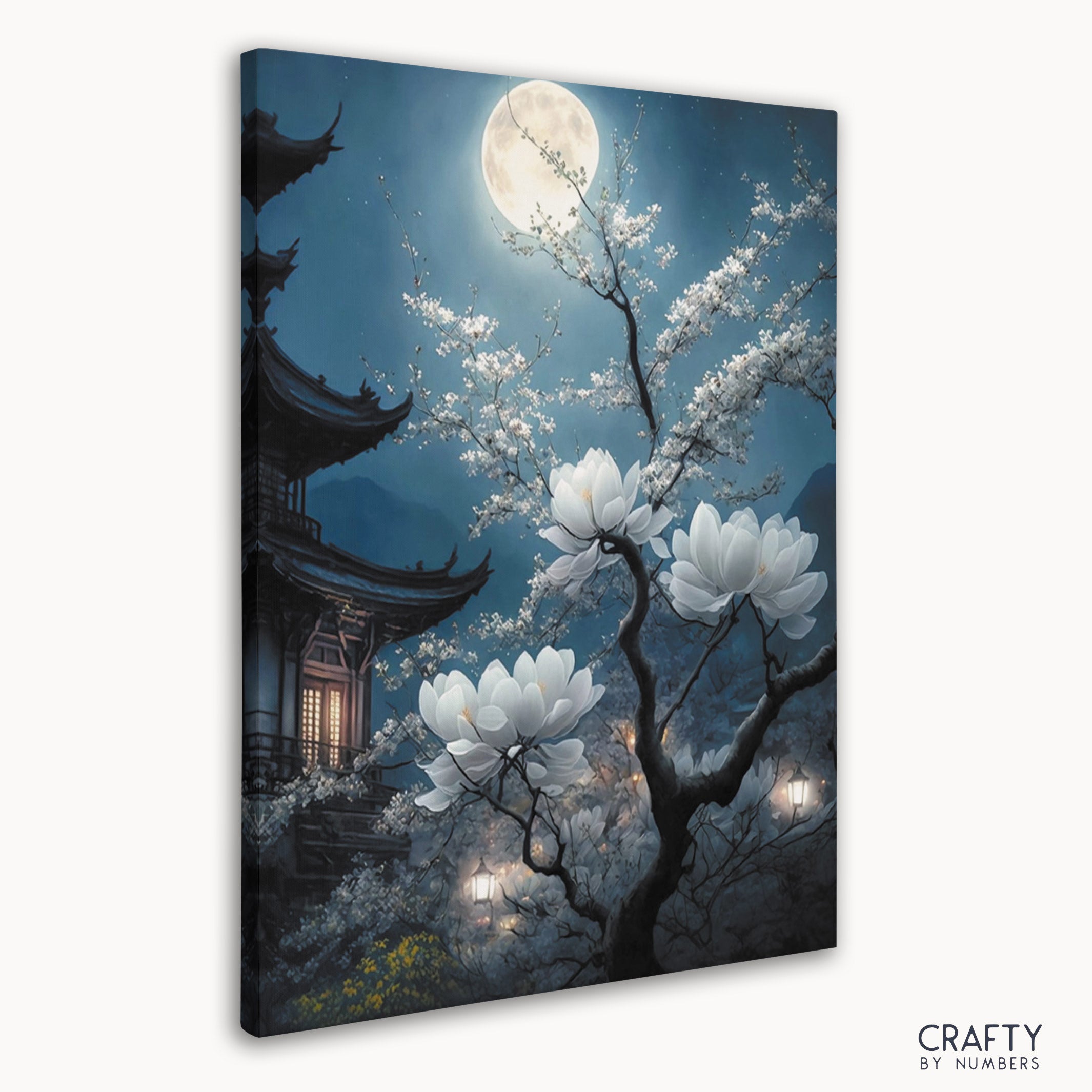 Detailed Blossom Heaven paint by number scene reminiscent of most famous paintings and famous landscape paintings styles.