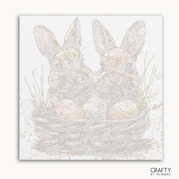 Bunny Bliss Basket paint by number featuring famous paintings inspired by vincent van gogh famous paintings and famous landscape paintings.