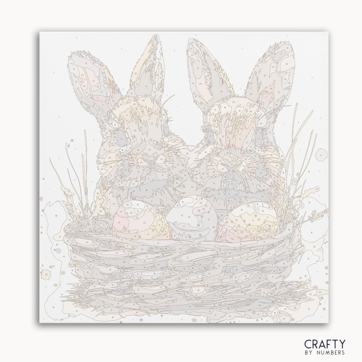 Bunny Bliss Basket paint by number featuring famous paintings inspired by vincent van gogh famous paintings and famous landscape paintings.