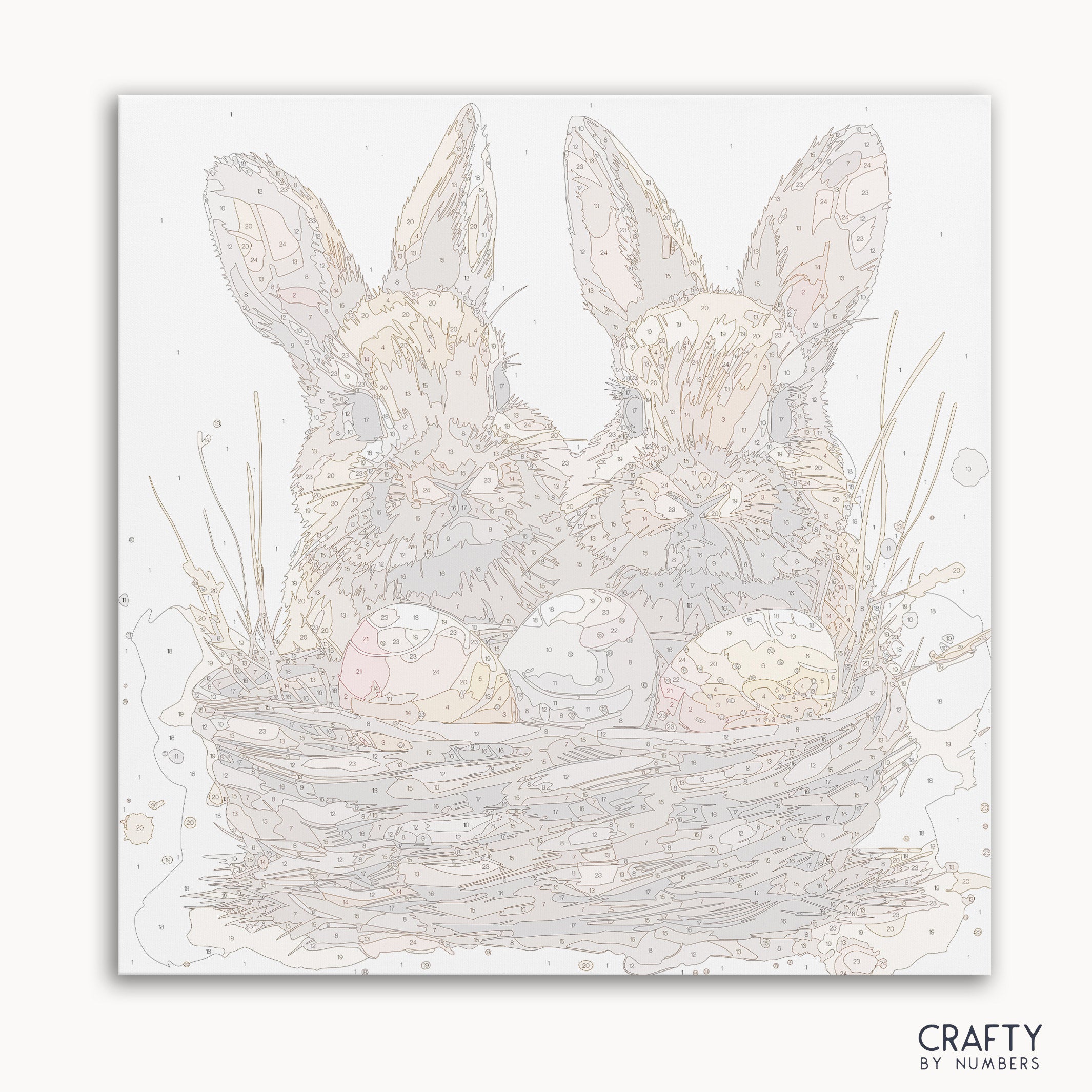 Bunny Bliss Basket paint by number featuring famous paintings inspired by vincent van gogh famous paintings and famous landscape paintings.