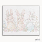 Easter Egg Trio Paint by Number with colors inspired by famous paintings and vincent van gogh famous paintings style.
