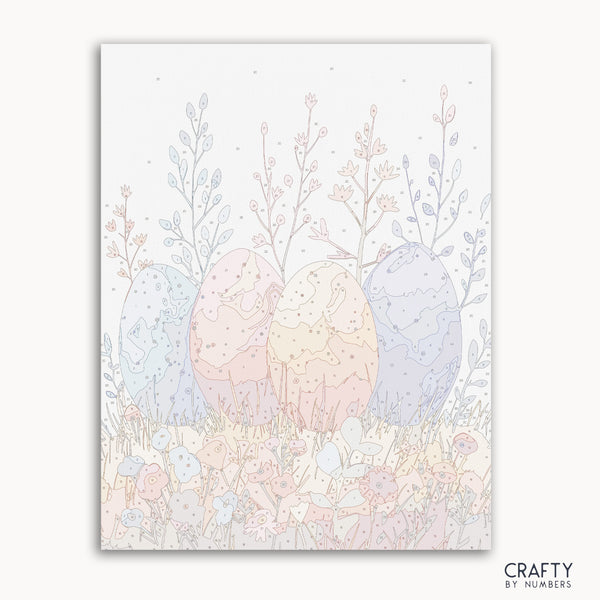 DIY painting kit featuring eggs decorated with flowers, perfect for creative hobby and home decor.