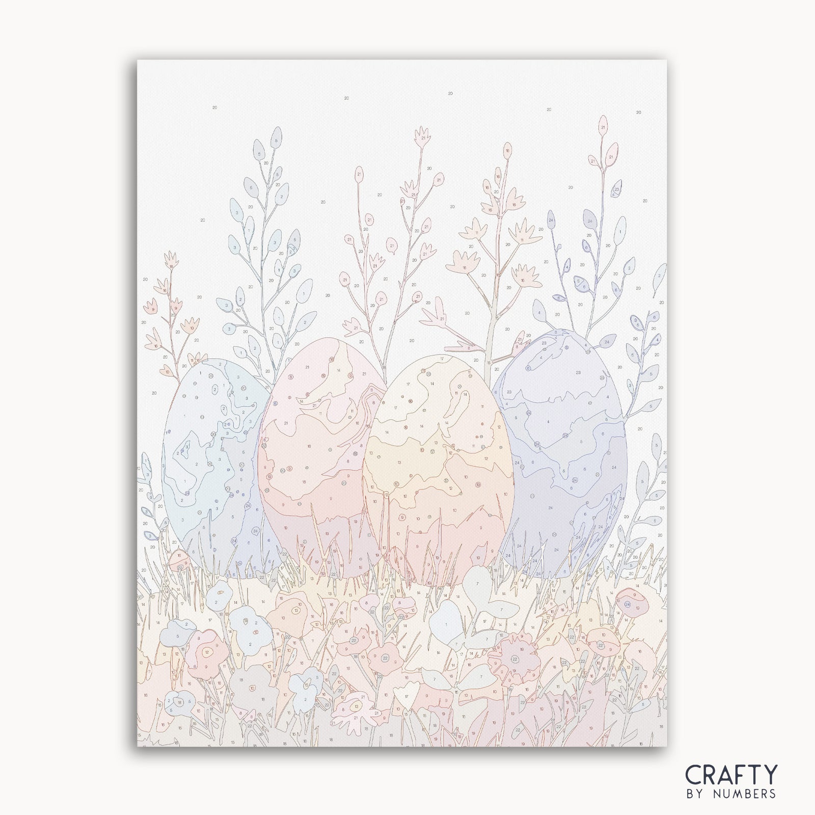 Kit de pintura DIY con huevos decorados con flores, perfecto para pasatiempos creativos y decoración del hogar.