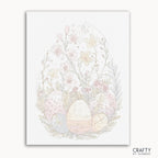 Floral Egg-scape paint by number inspired by famous paintings with bright colors and intricate details like van gogh famous paintings and famous flower paintings.