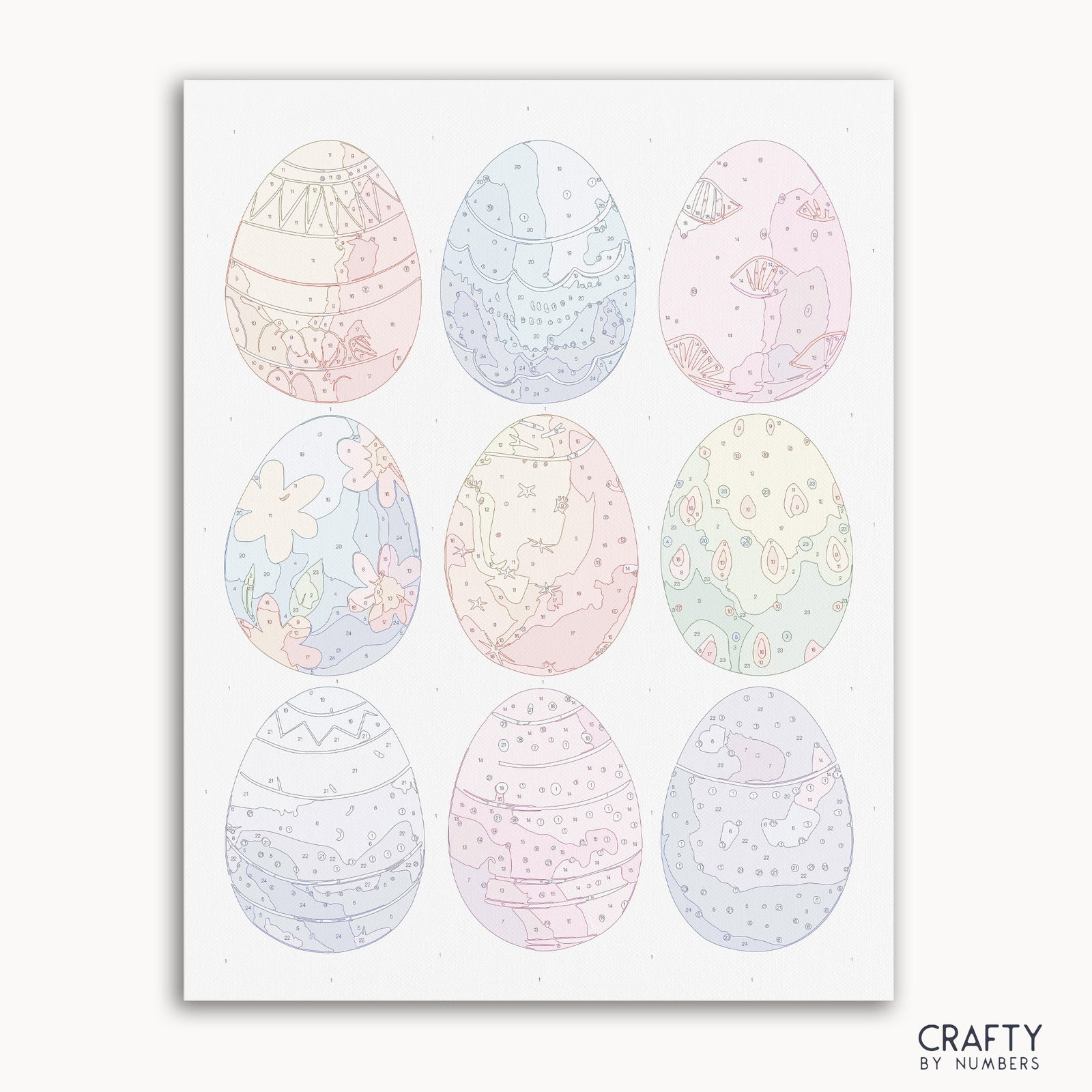 Detailed Palette of Easter Wonders paint by numbers design
