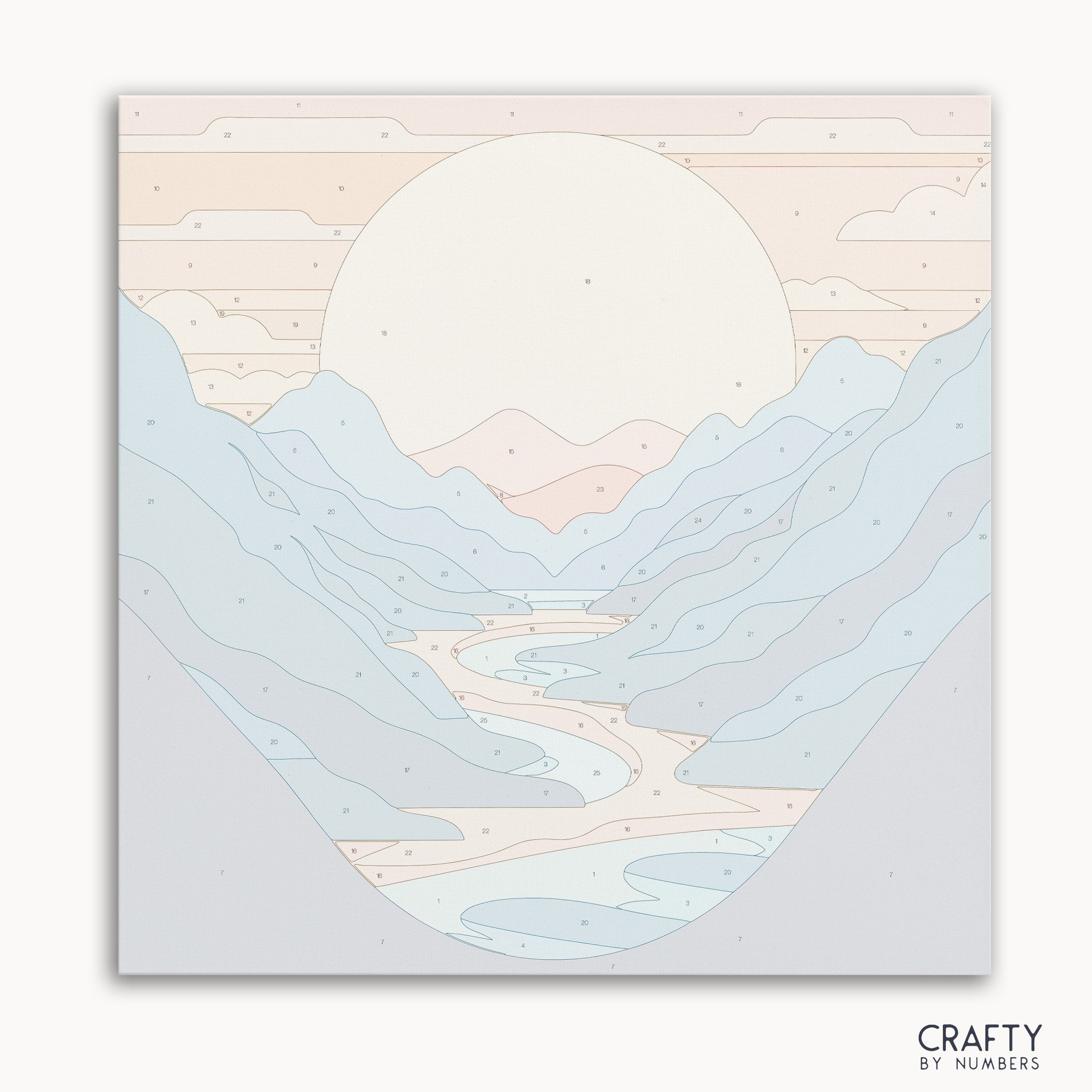 Alpine Glow paint by numbers mountain landscape kit