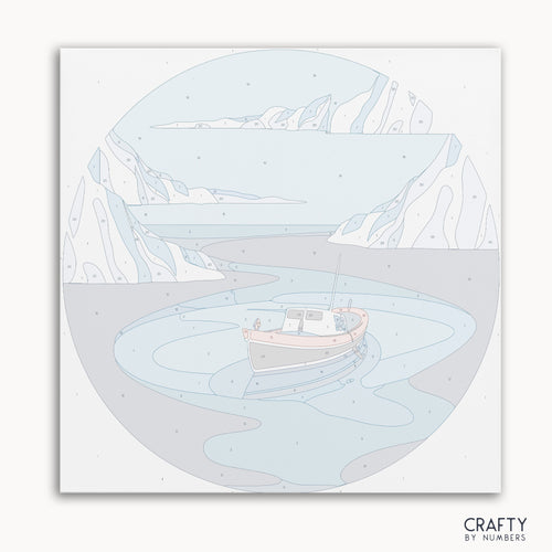 Arctic Voyage paint by numbers kit featuring icy landscapes and snowy mountains
