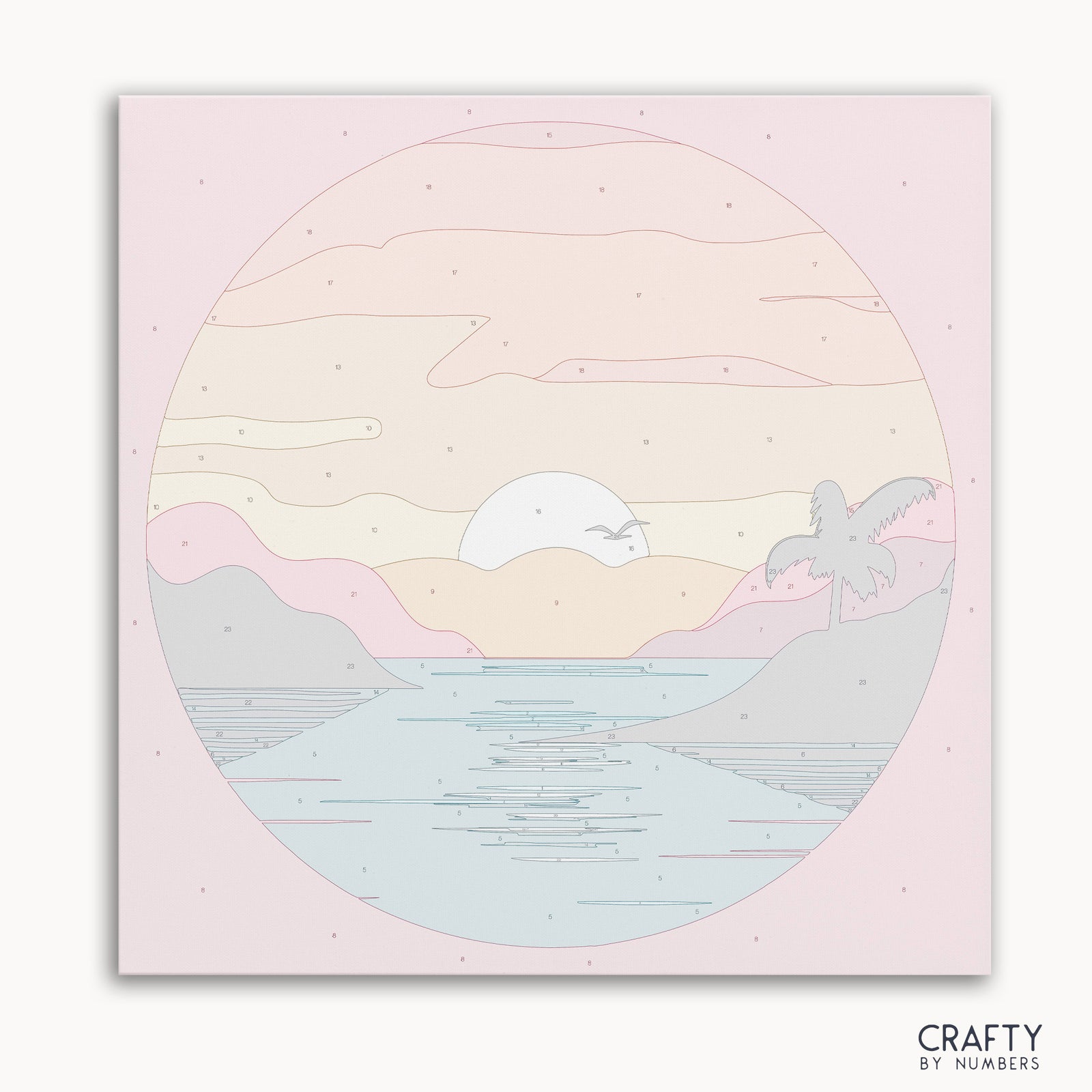 Detailed Sunset Serenity paint by numbers design
