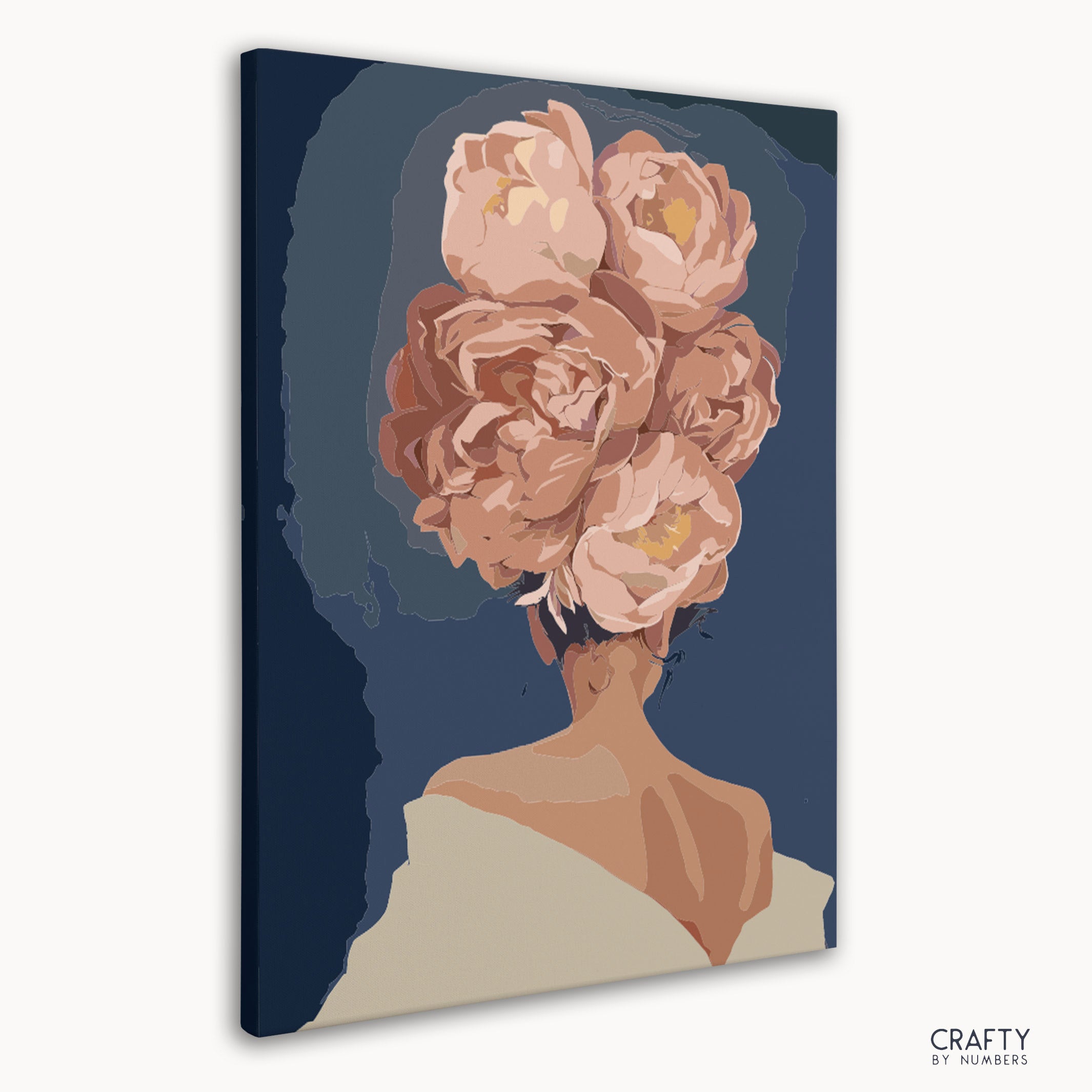 Detailed Rosette Reverie paint by number artwork blending famous landscape paintings with famous flower paintings techniques.