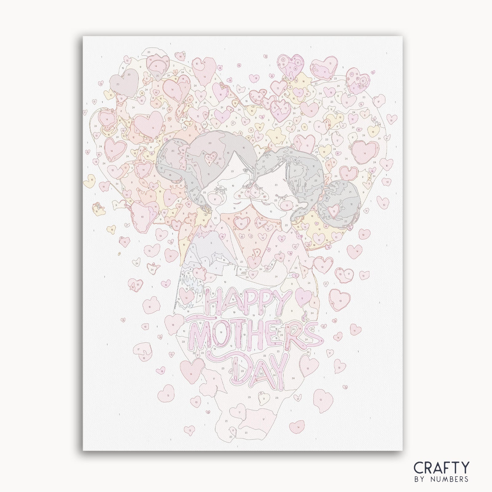 Detailed Heartfelt Whispers paint by numbers design