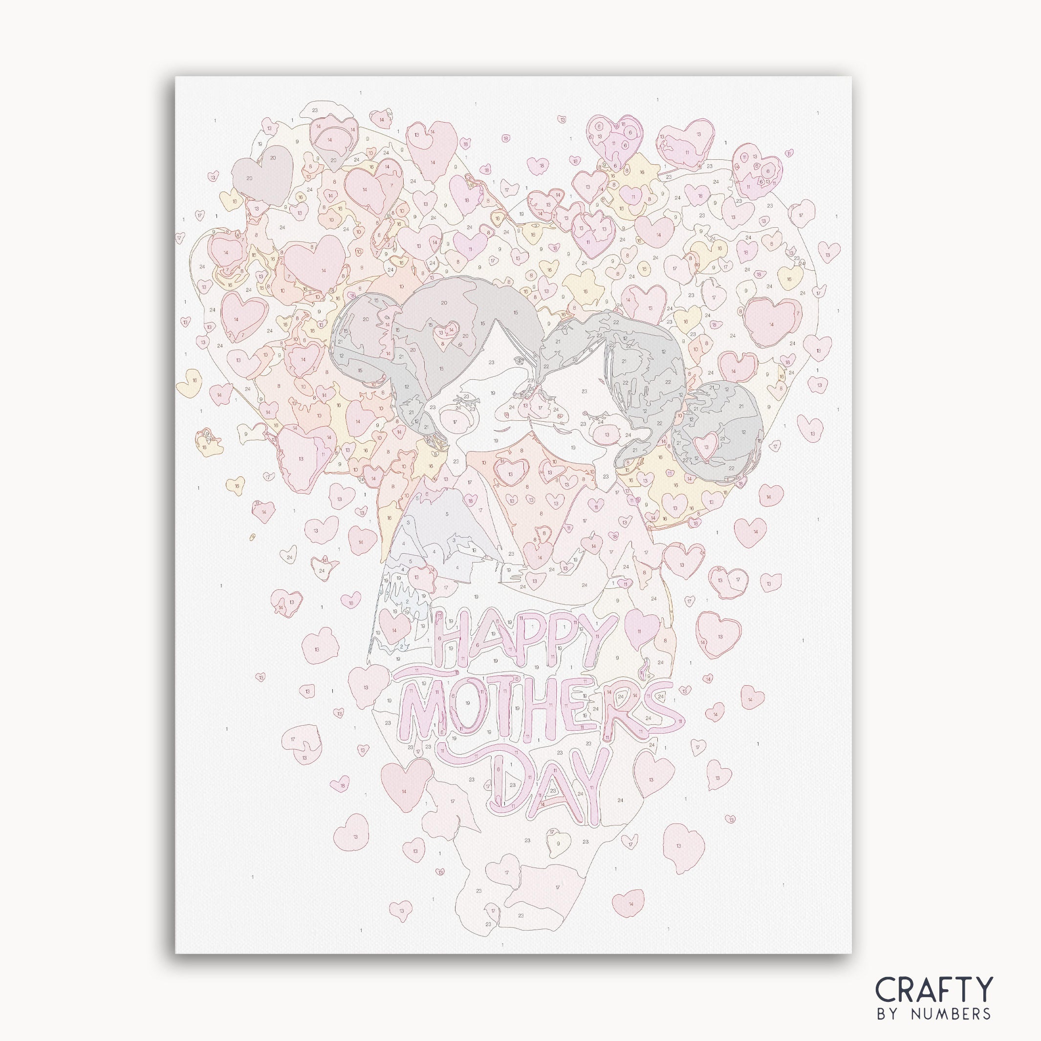 Heartfelt Whispers paint by numbers Love showing a couple embracing tenderly, inspired by famous paintings of people.