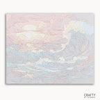 Amber Waves paint by numbers kit featuring a golden wheat field under a glowing sunset