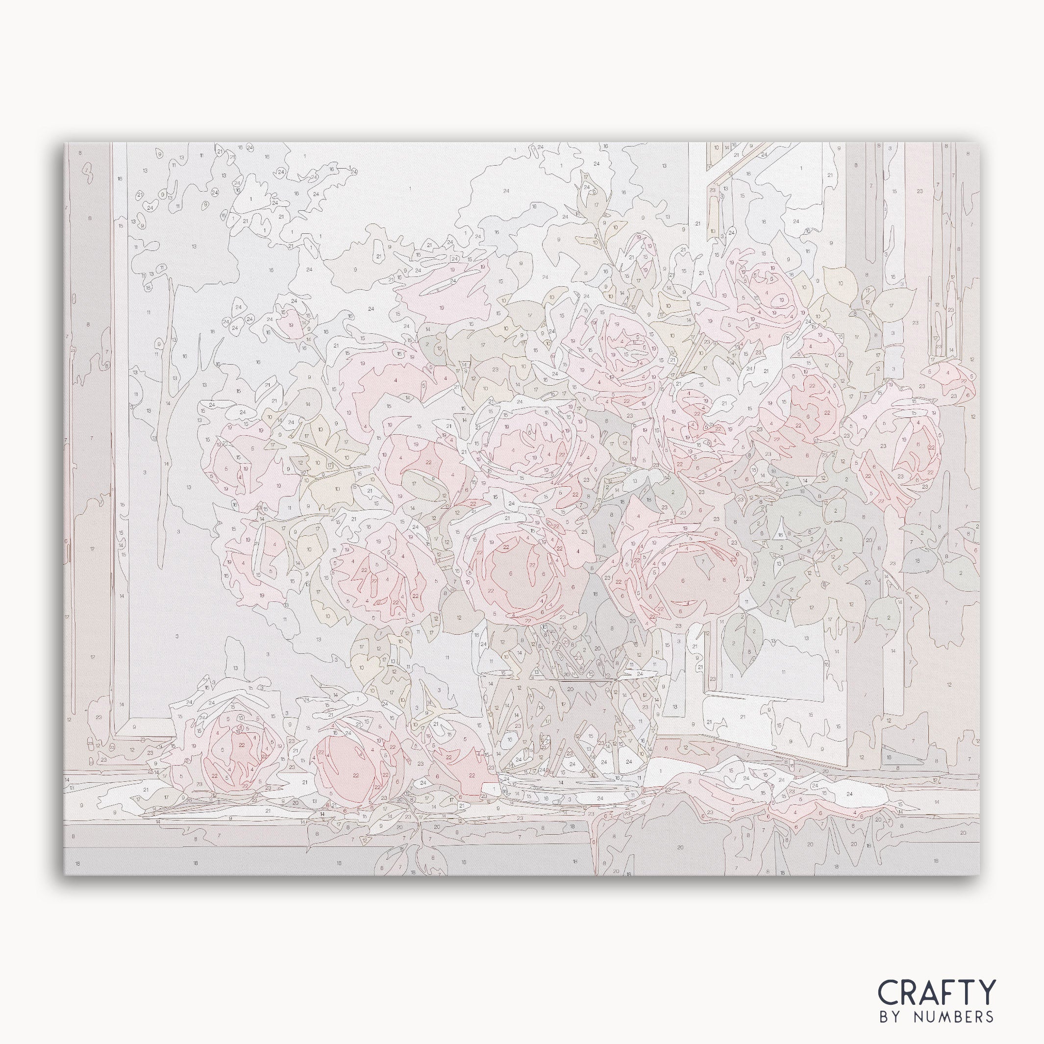 DIY flower painting set with vibrant colors from Eternal Blooms paint by numbers.