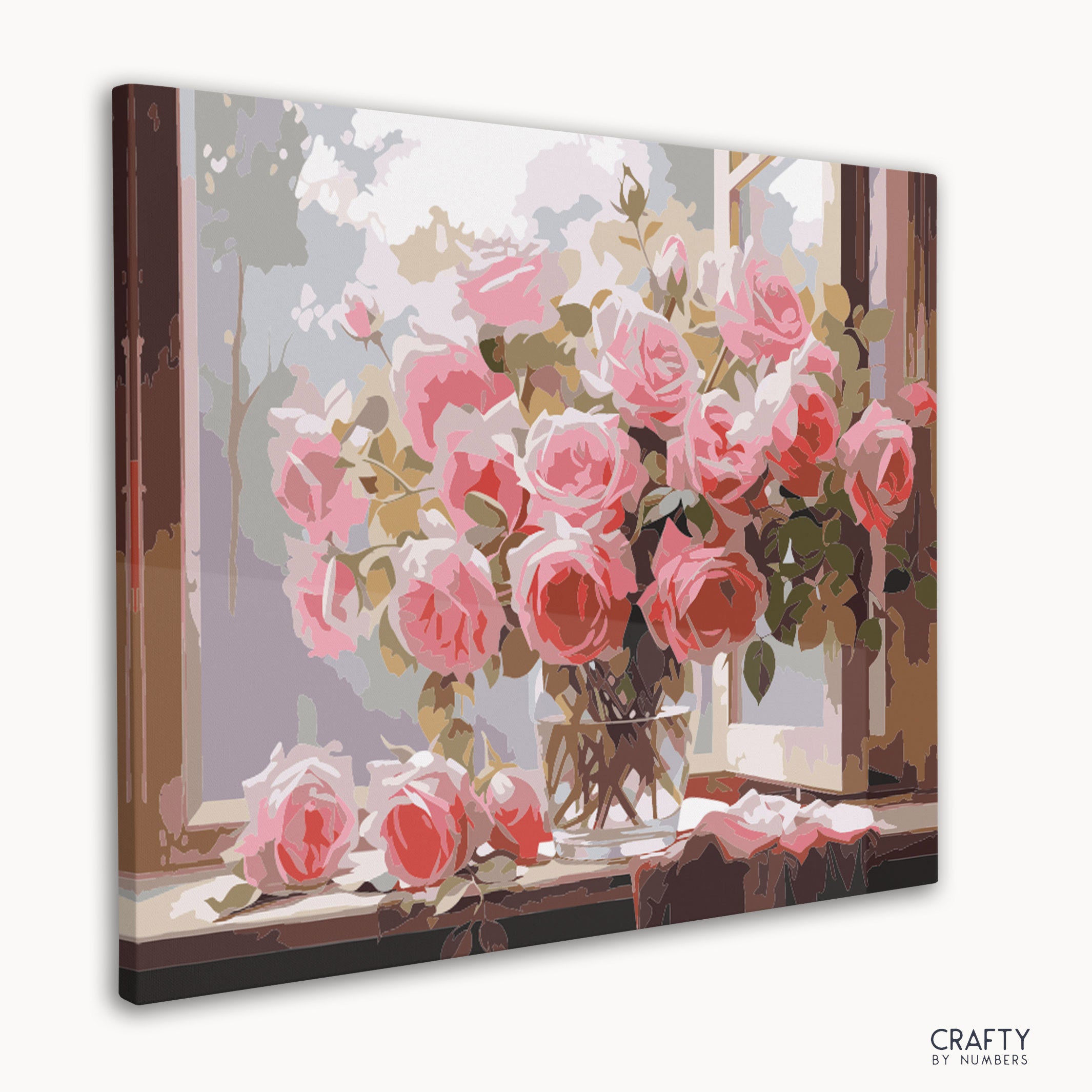 Eternal Blooms paint by numbers kit featuring detailed floral canvas for beginners.