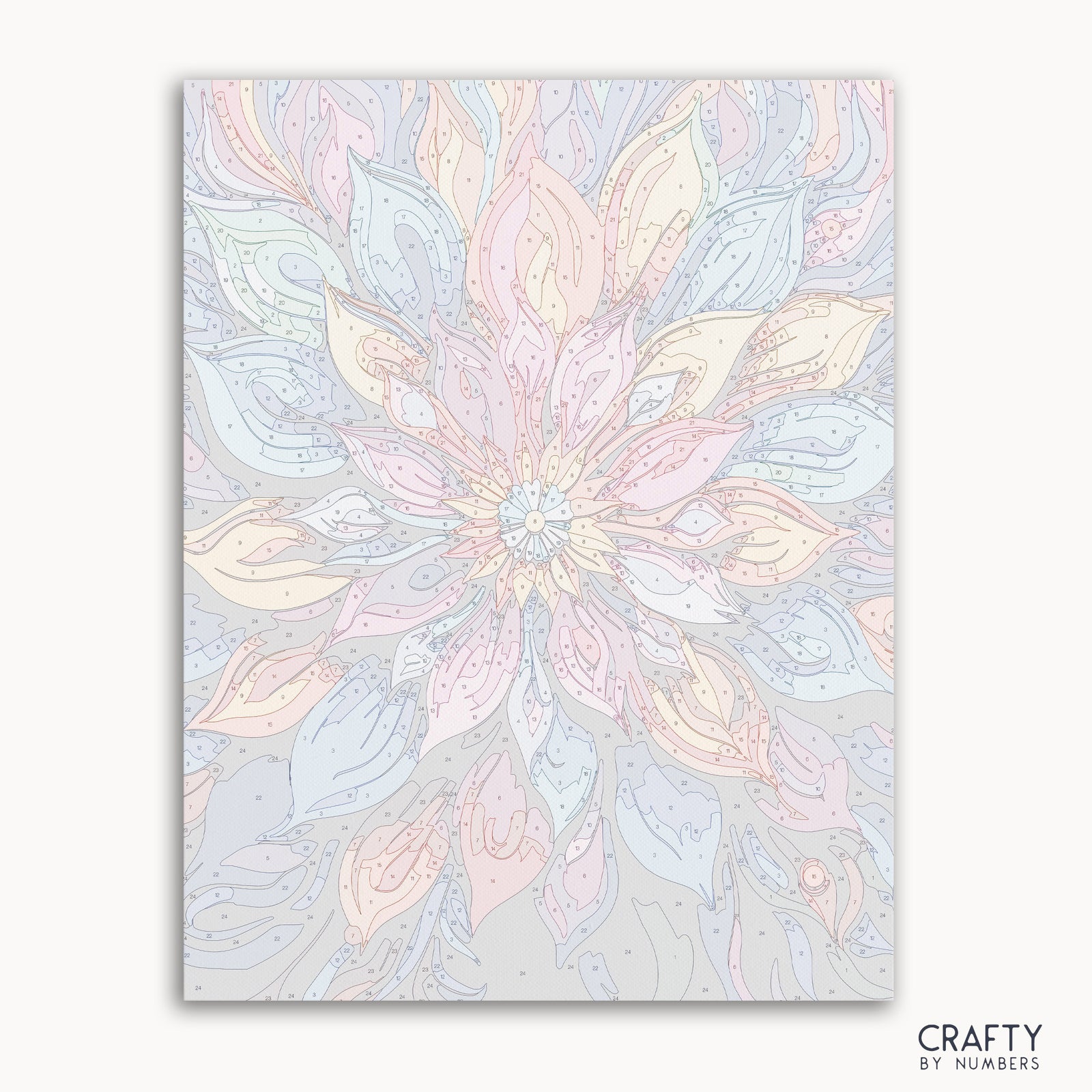 Detailed Floral Fusion paint by numbers design