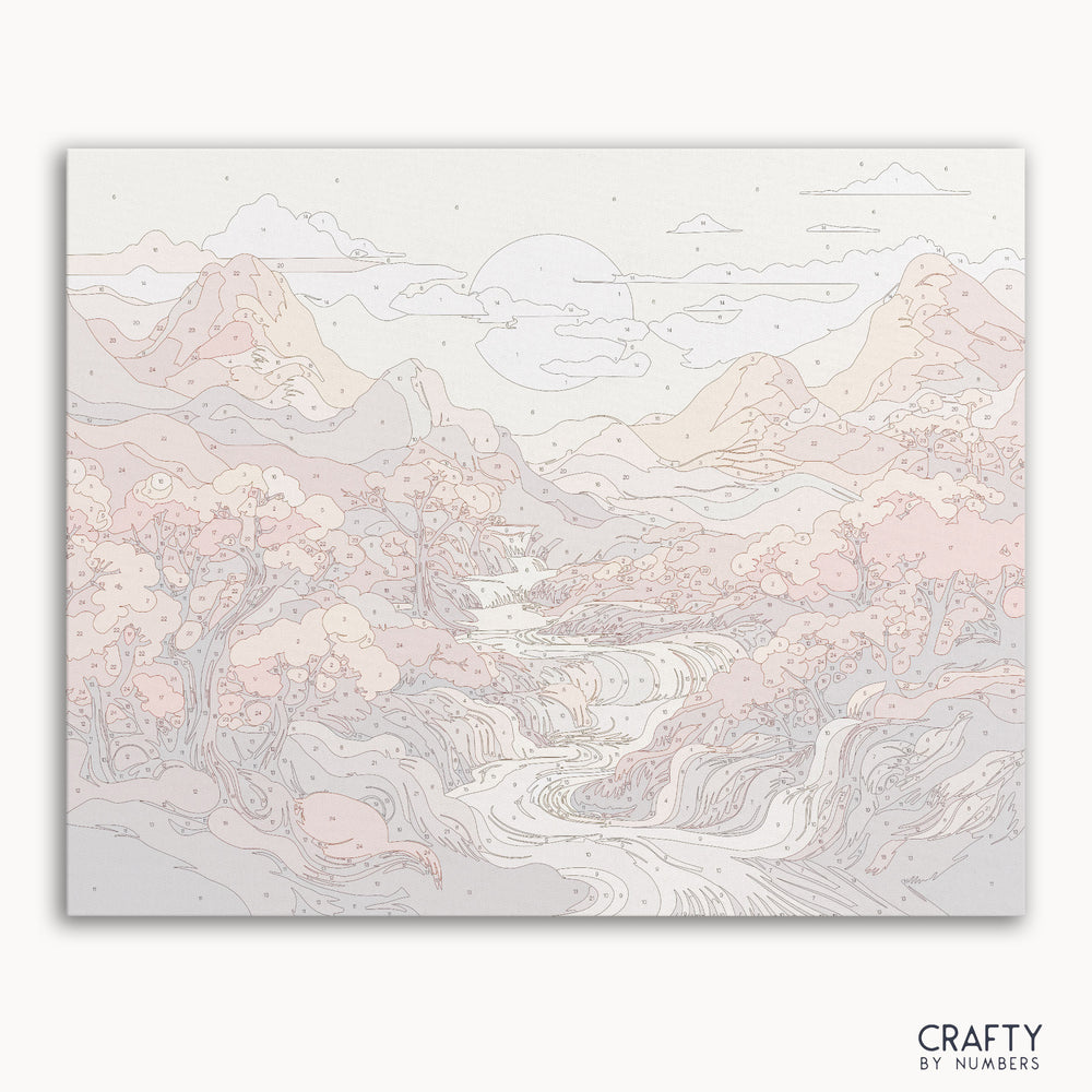 Golden River paint by numbers canvas kit