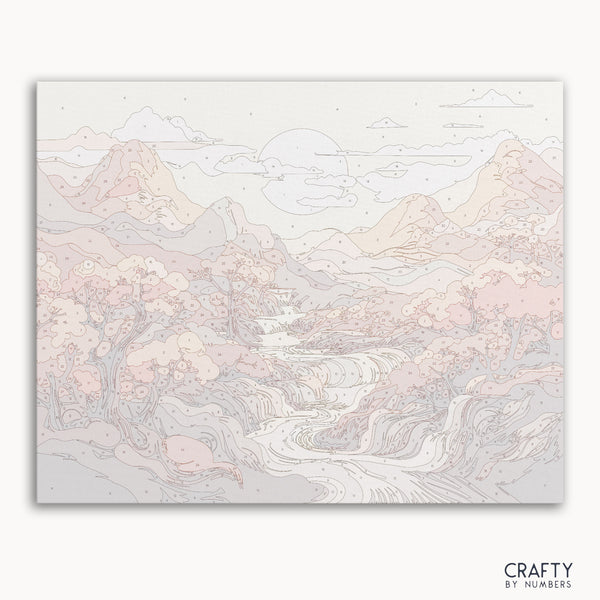 Golden River paint by numbers canvas kit