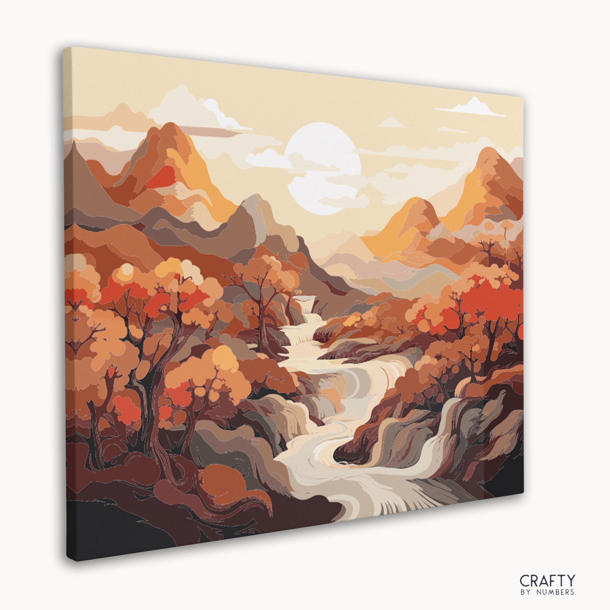 DIY Golden River painting by numbers for adults