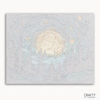 Mystic Moons paint by numbers canvas featuring glowing moons in a night sky