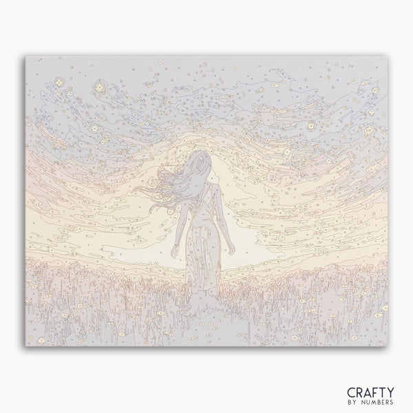 Stellar Whisper paint by number featuring vibrant hues inspired by famous paintings and van gogh famous paintings.