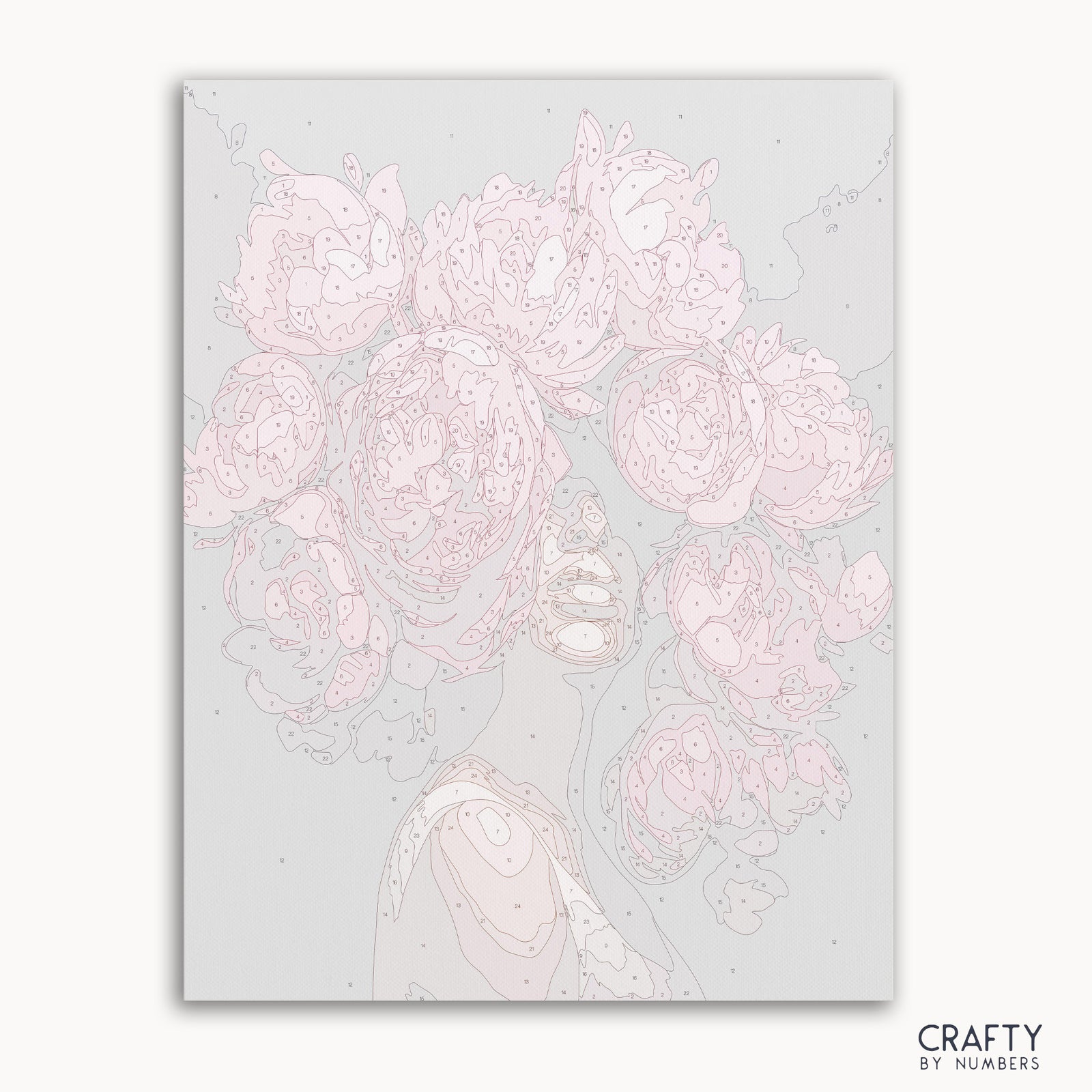 Detailed Whispers of Peony paint by numbers design