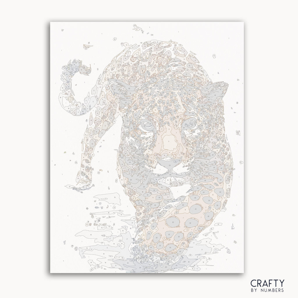 Detailed Hunting Leopard paint by numbers design